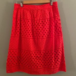 The Loft Broderie Anglaise Style A-Line Midi Skirt